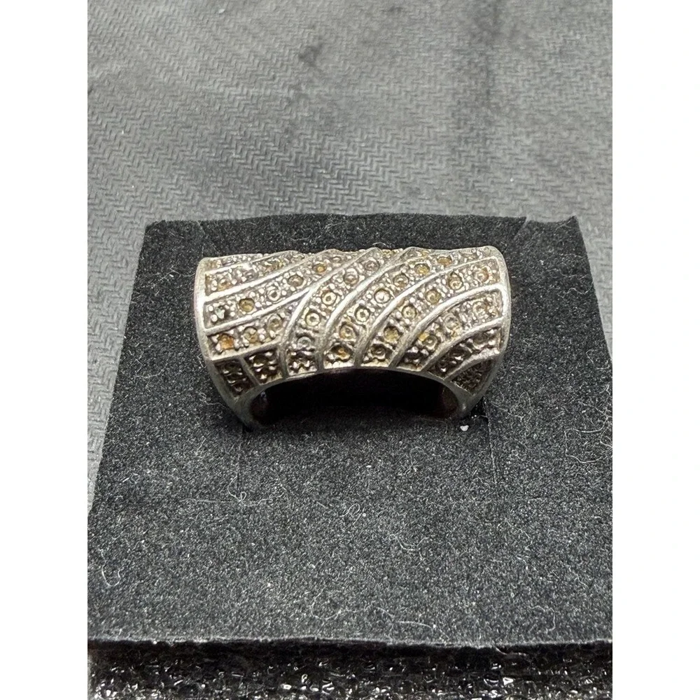 Vintage 925‎ Sterling Silver Marcasite Style Wide Ring Size 8